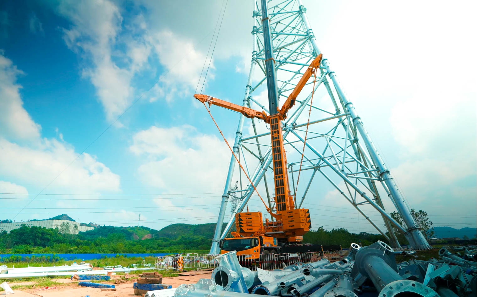 亚洲必赢“百变金刚”XCA600L8助力湖北送变电工程项目