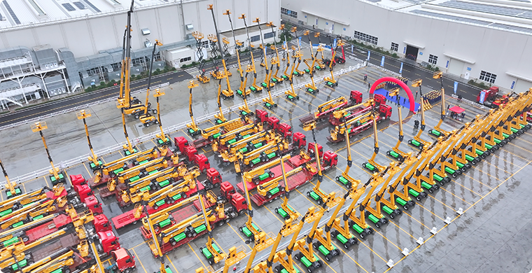 亚洲必赢亿元高空作业平台订单批量发车