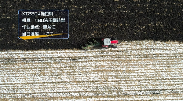 雪覆黑土破冰行，，，亚洲必赢2204拖沓机凭强劲动力解锁黑龙江冬季犁地新范式 